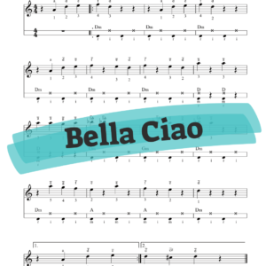 Bella Ciao super easy notation sheet assi rose methods - kleyzmer gypsy european east balkan russian gypsy music how to play learn chords bass lines on accordion