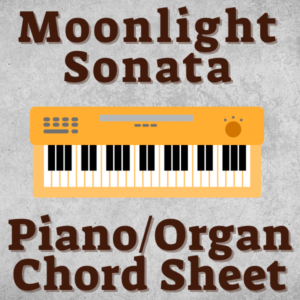 Moonlight Sonata Piano / Organ -Right hand with chords - Music Sheet by Beethoven Part 1  Easy Notations- Arranged by Assi Rose (Copy)